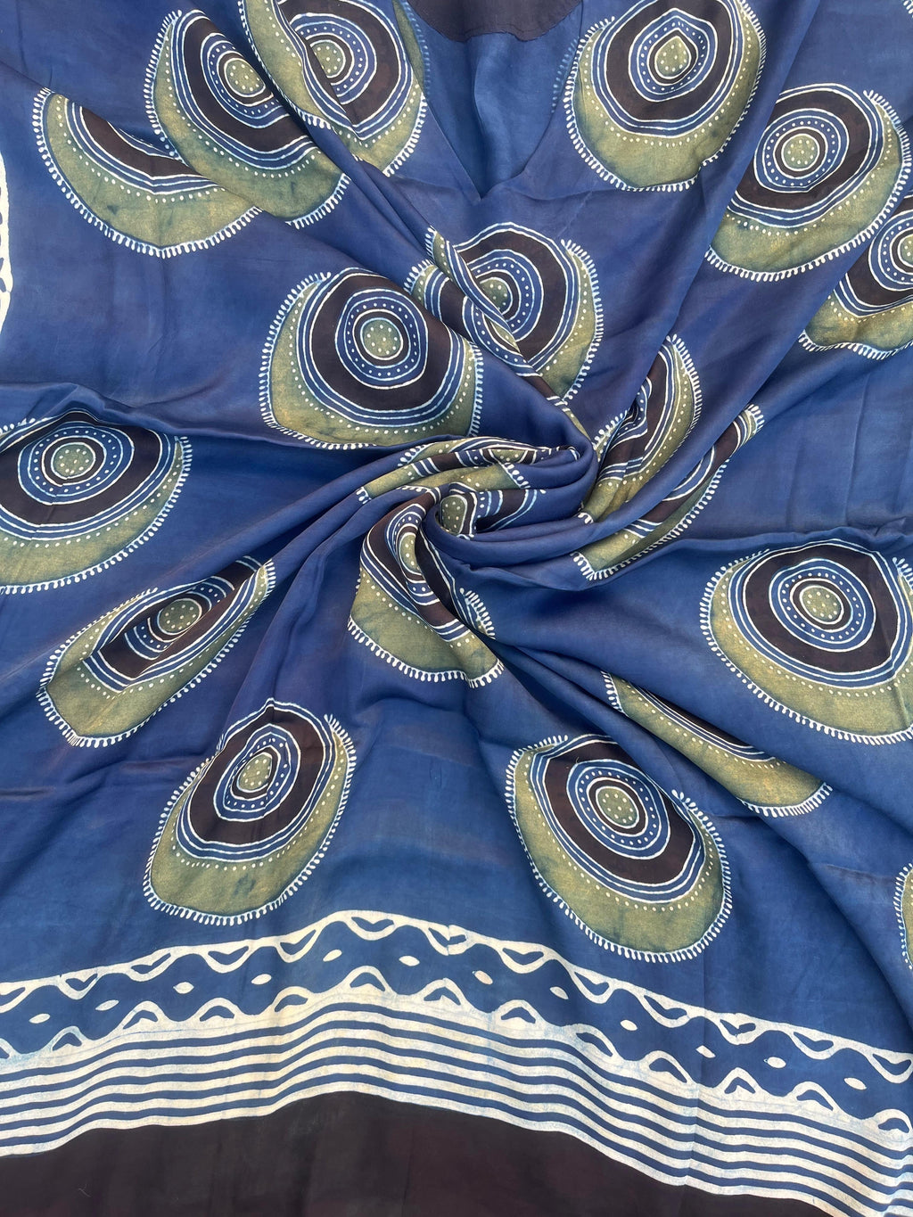 Indigo Evil Eye Ajrakh Handblock Kaftan