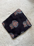 Black Art Floral Ajrakh Handblock Print Modalsilk Fabric - Neela Ghar