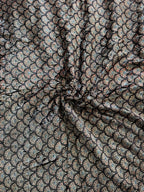 White scallop Dyed Hand Block Print Ajrakh Fabric