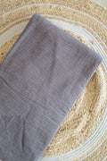 Mud Grey Thin Stripes Kala Cotton Handwoven Fabric - Neela Ghar