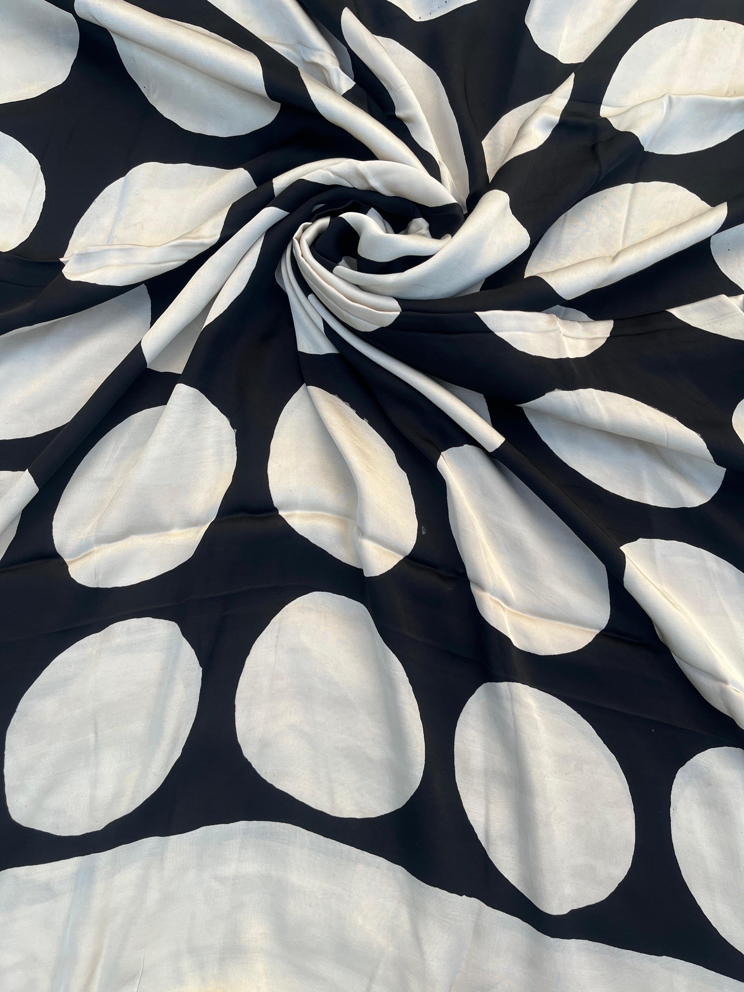 Black White Classic Ajrakh Handblock Kaftan