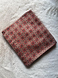 Chickoo Starfish Stripes Ajrakh Handblock Print Modalsilk Fabric - Neela Ghar