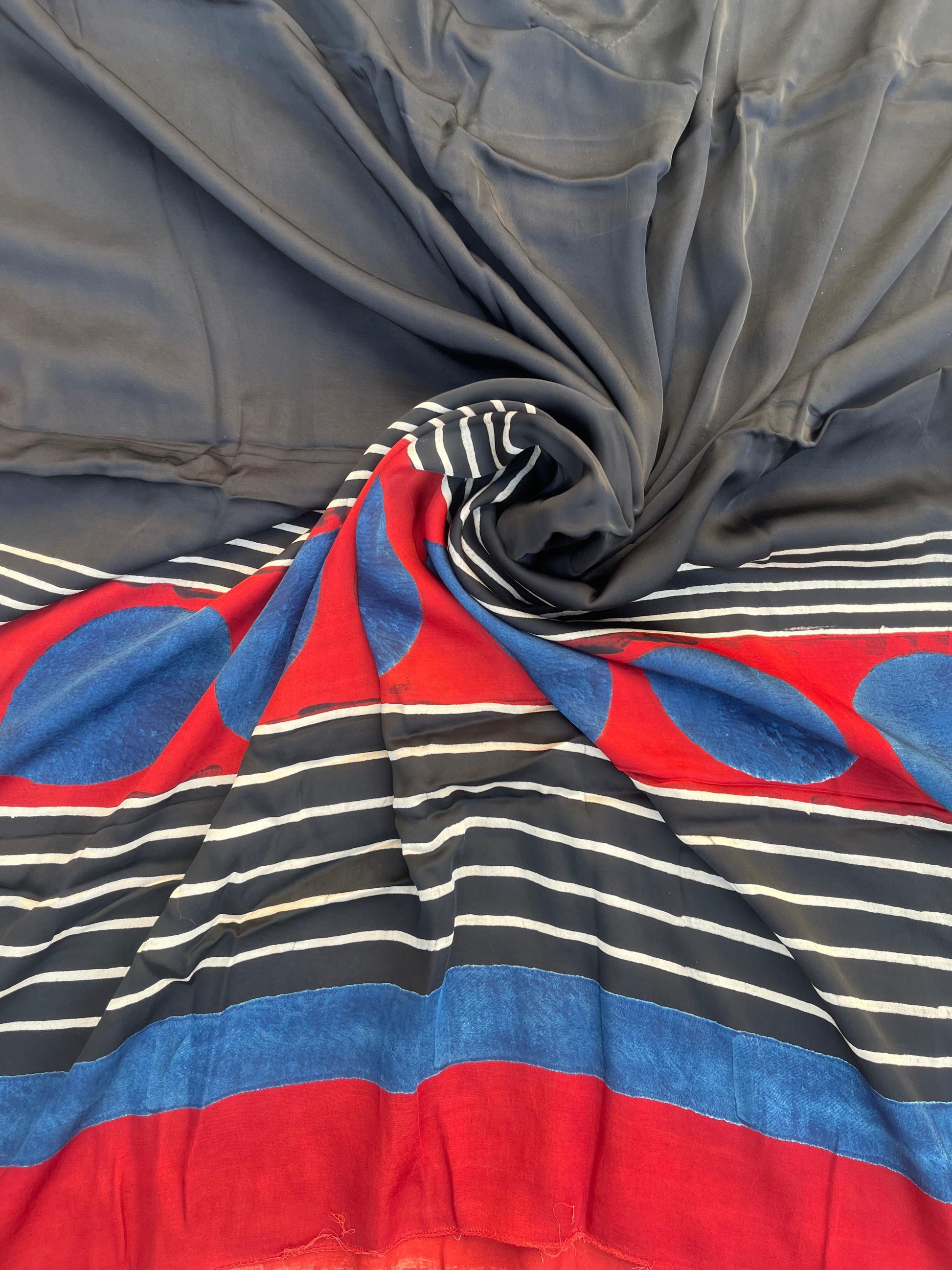 Black Hem Circle Ajrakh Handblock Kaftan