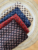 Red Butti Velvet Natural Dyed Hand Block Print Ajrakh Fabric