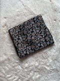 Black Vine Ajrakh Handblock Print Modalsilk Fabric - Neela Ghar