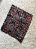 Indigo signature Ajrakh Handblock Print Modalsilk Fabric - Neela Ghar