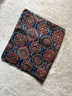Indigo signature Ajrakh Handblock Print Modalsilk Fabric - Neela Ghar