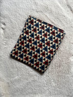 Pyramid Abstract Ajrakh Handblock Print Modalsilk Fabric - Neela Ghar