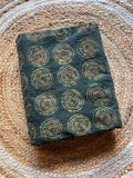 Neela Ghar forest green swirl Cotton Hakoba Ajrakh Print