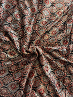 Indigo Classic Velvet Natural Dyed Hand Block Print Ajrakh Fabric