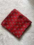 Red Lotus Ajrakh Handblock Print Modalsilk Fabric - Neela Ghar