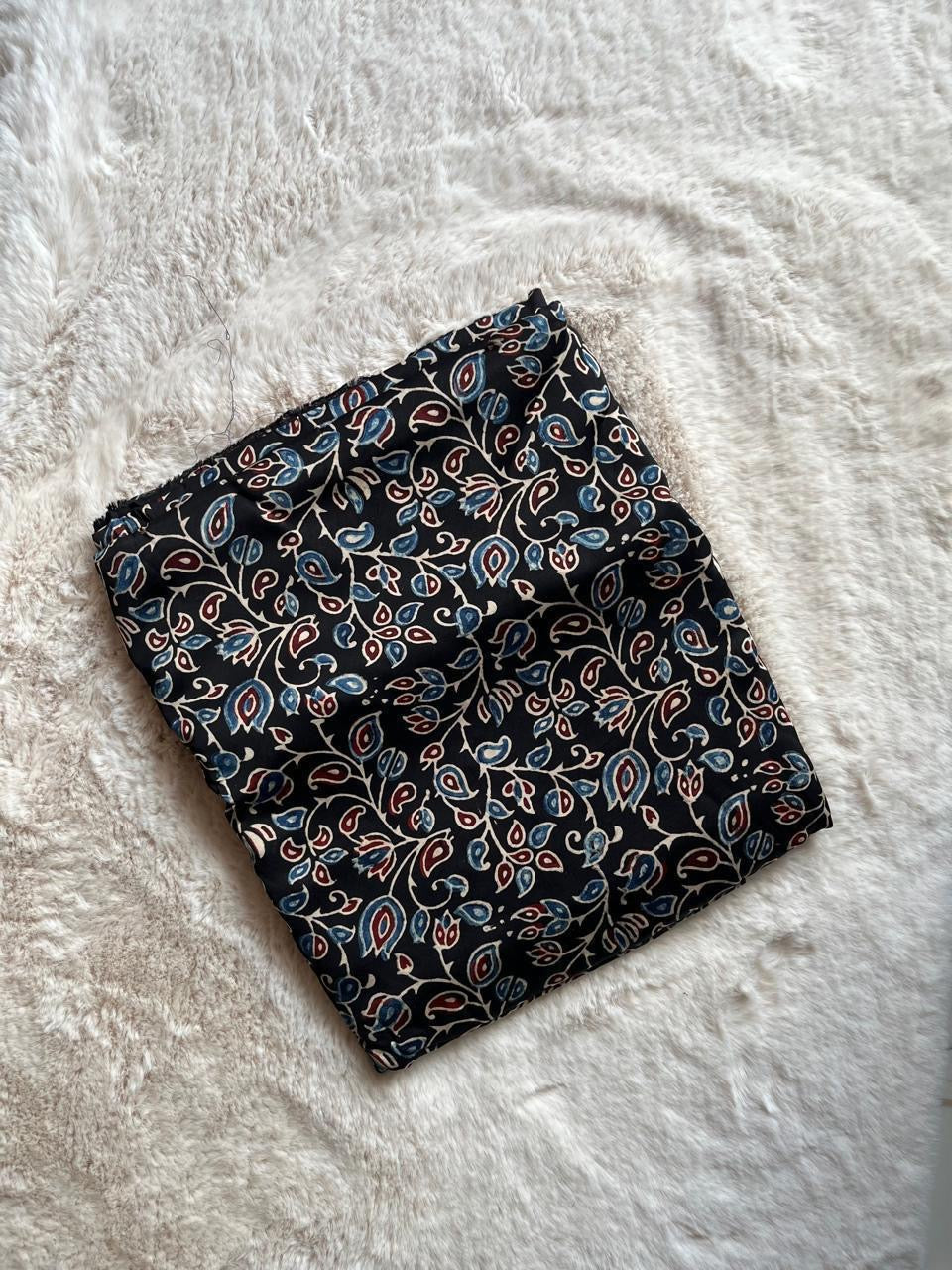 Black floral vine print
