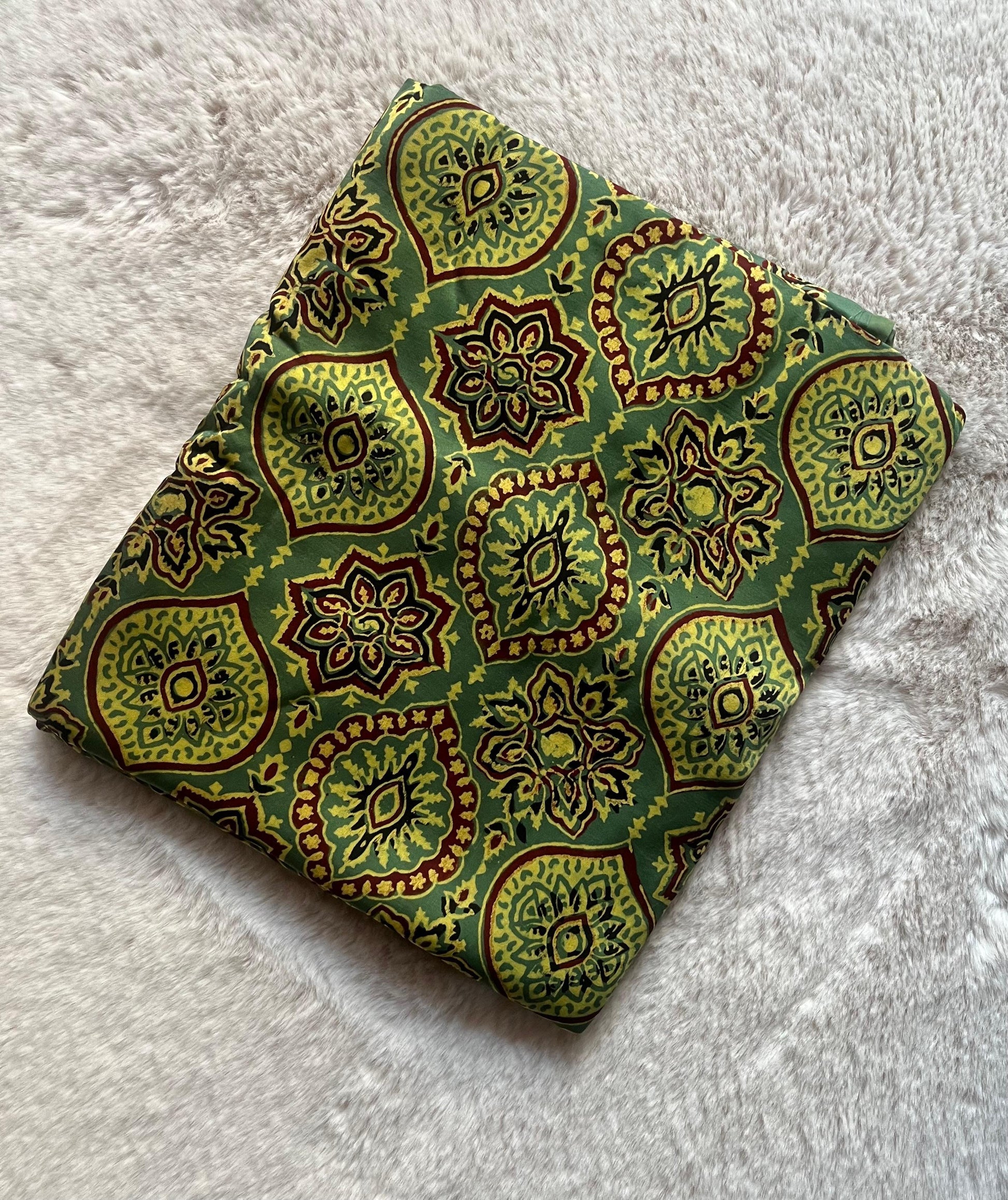 Green signature ajrakh print