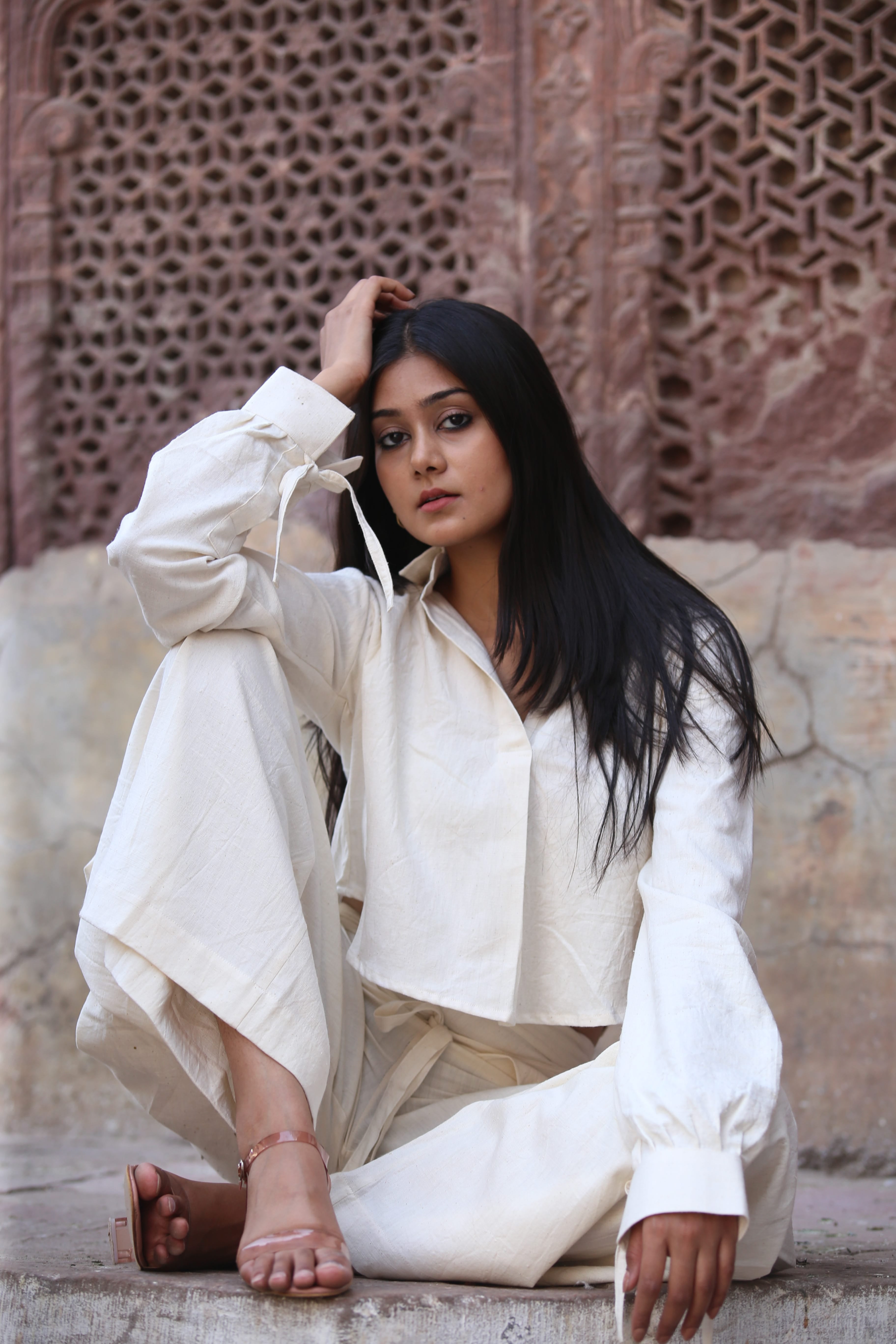 Organic Cotton Crop Top & Pants Set - Neela Ghar