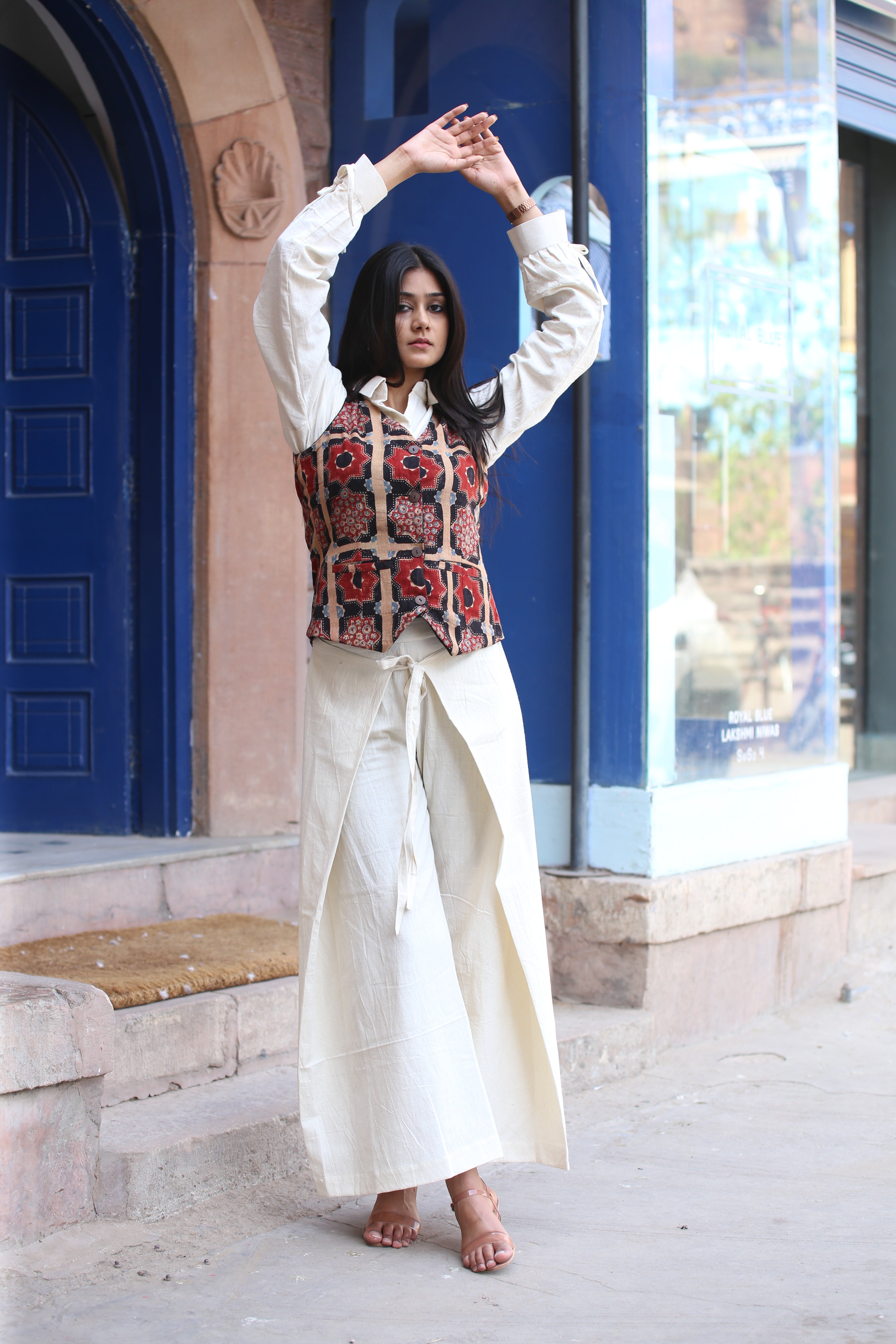 Kala Cotton Ajrakh Chakra Vest - Neela Ghar