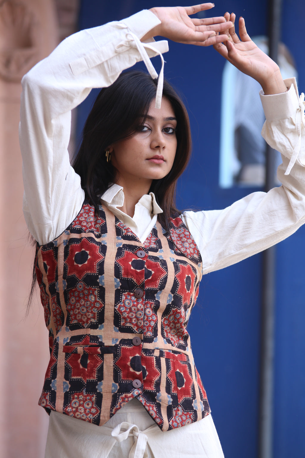 Kala Cotton Ajrakh Chakra Vest