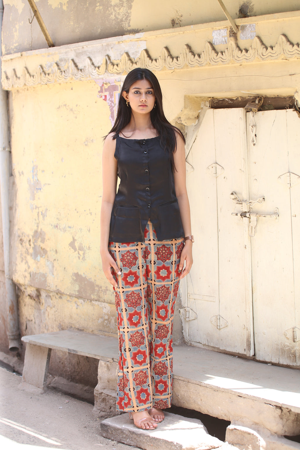 Formal Strap long silk top