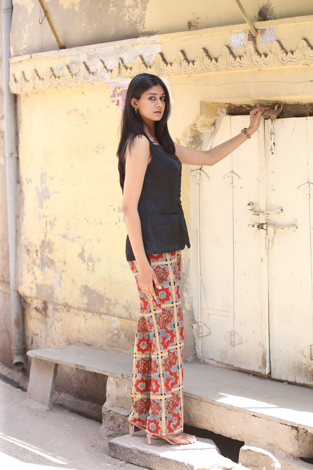 Formal Strap long silk top