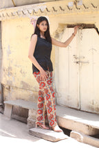 Ajrakh Handblock Kala Cotton Straight Pants - Neela Ghar