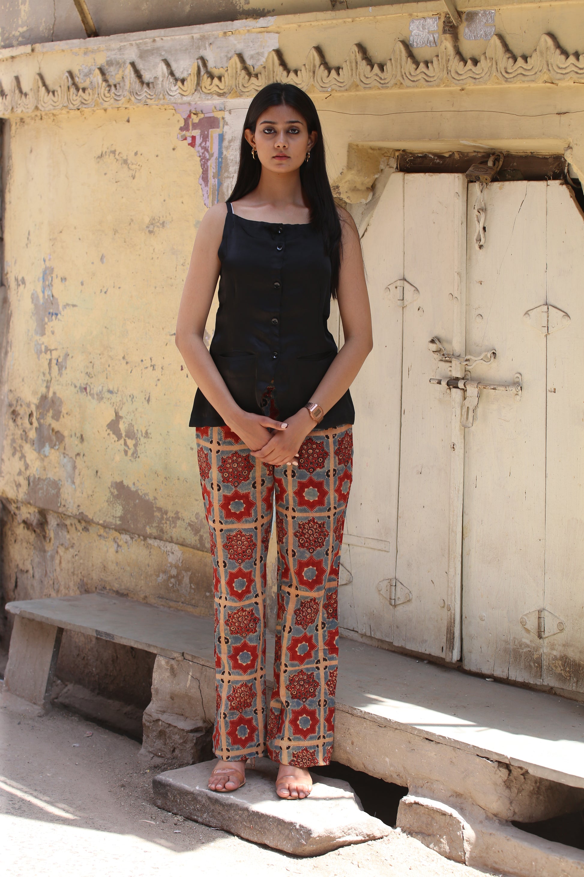 Formal Strap long silk top