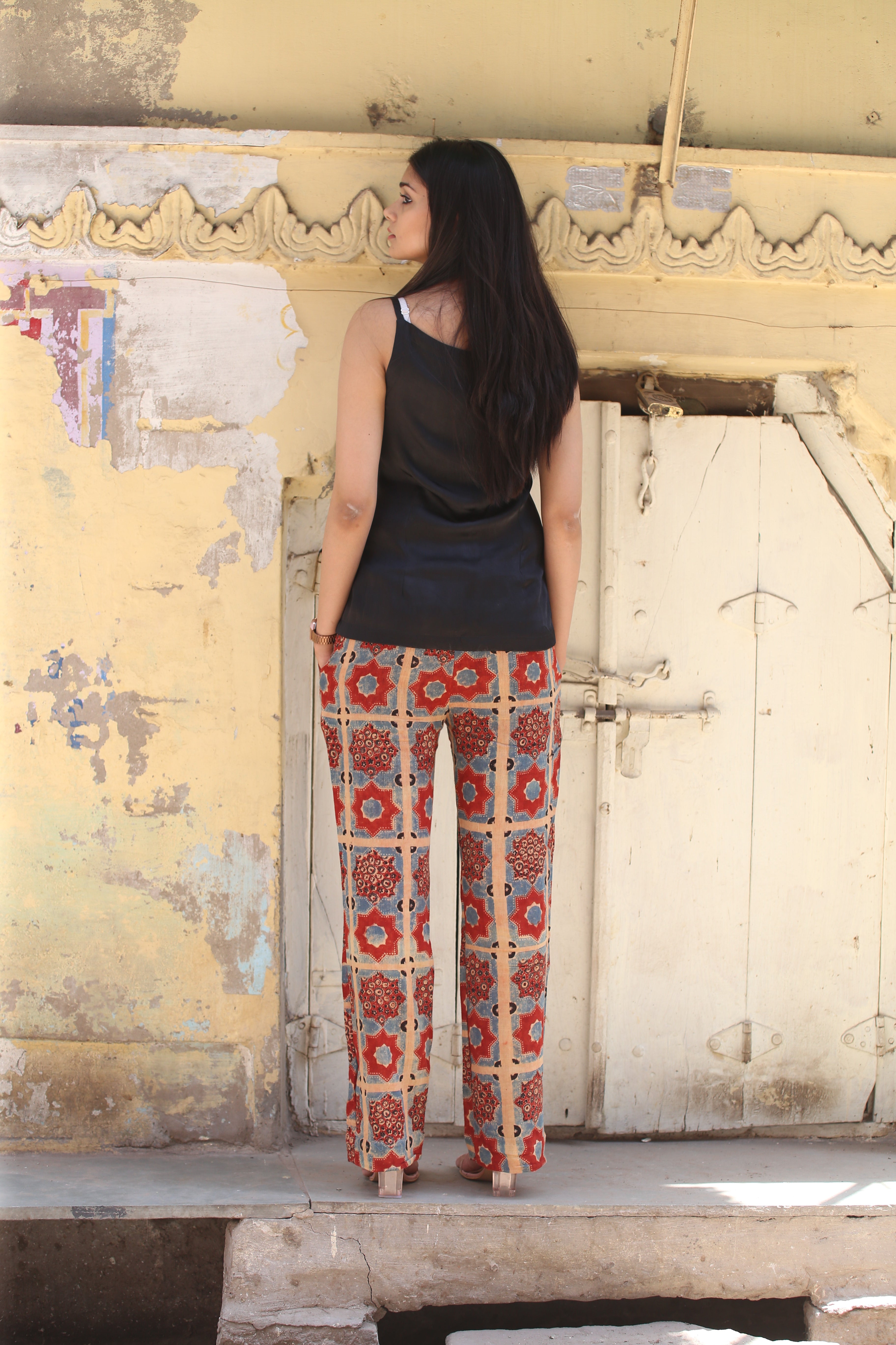 Black Modal Silk Vest with Straps - Neela Ghar
