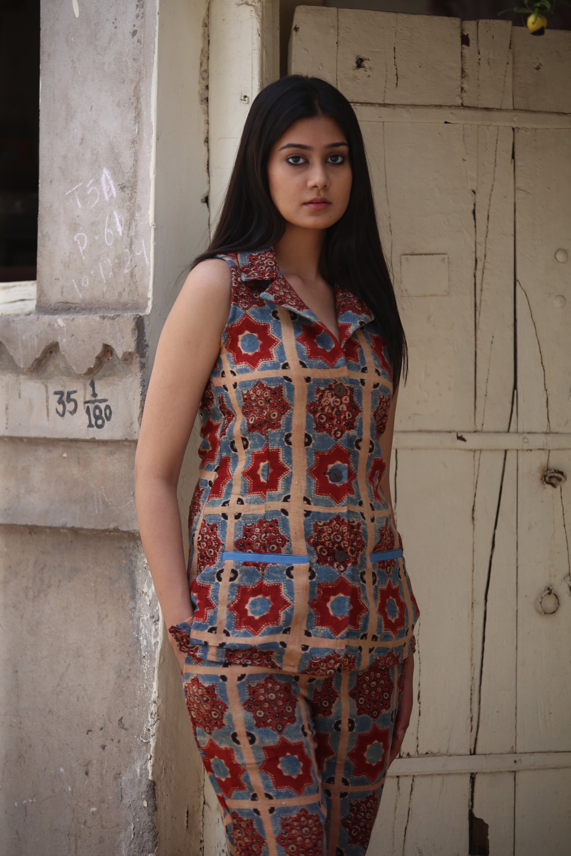 Ajrakh Handblock Kala Cotton Co-Ord Set