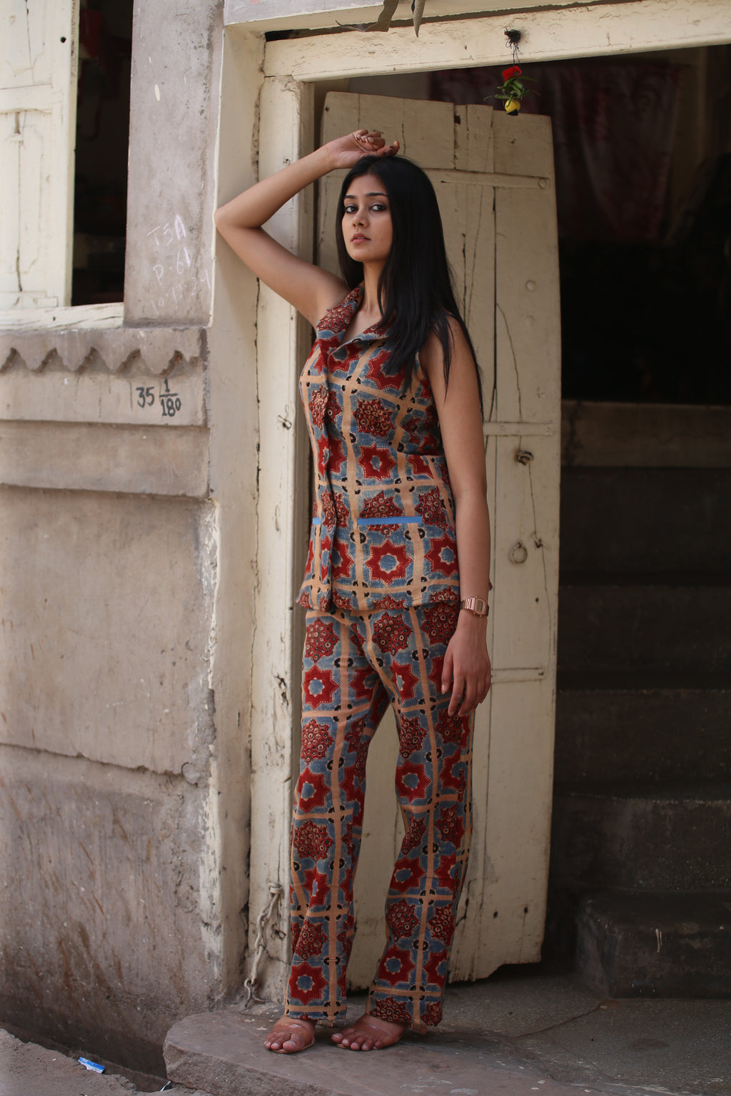 Ajrakh Handblock Kala Cotton Co-Ord Set