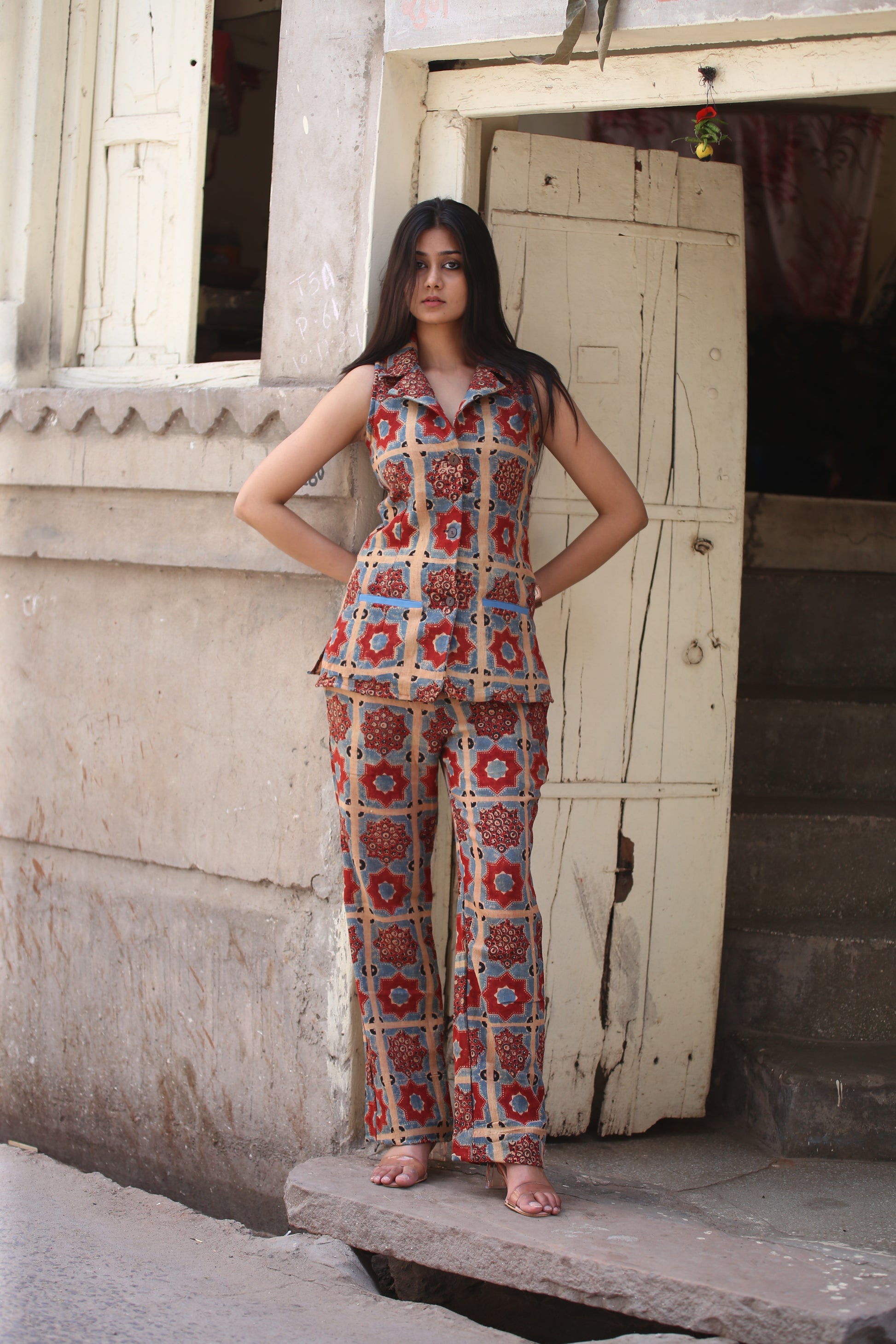 Ajrakh Handblock Kala Cotton Co-Ord Set
