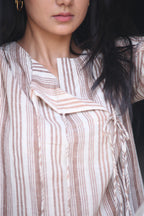 Soft Flowy Sustainable Fashion Design with Striped Kala Cotton Shirt - Neela Ghar