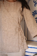 Beige Chic Cotton Top in Modern Kala Cotton - Neela Ghar