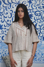 Ethically Made Striped Organic Cotton Top - Neela Ghar