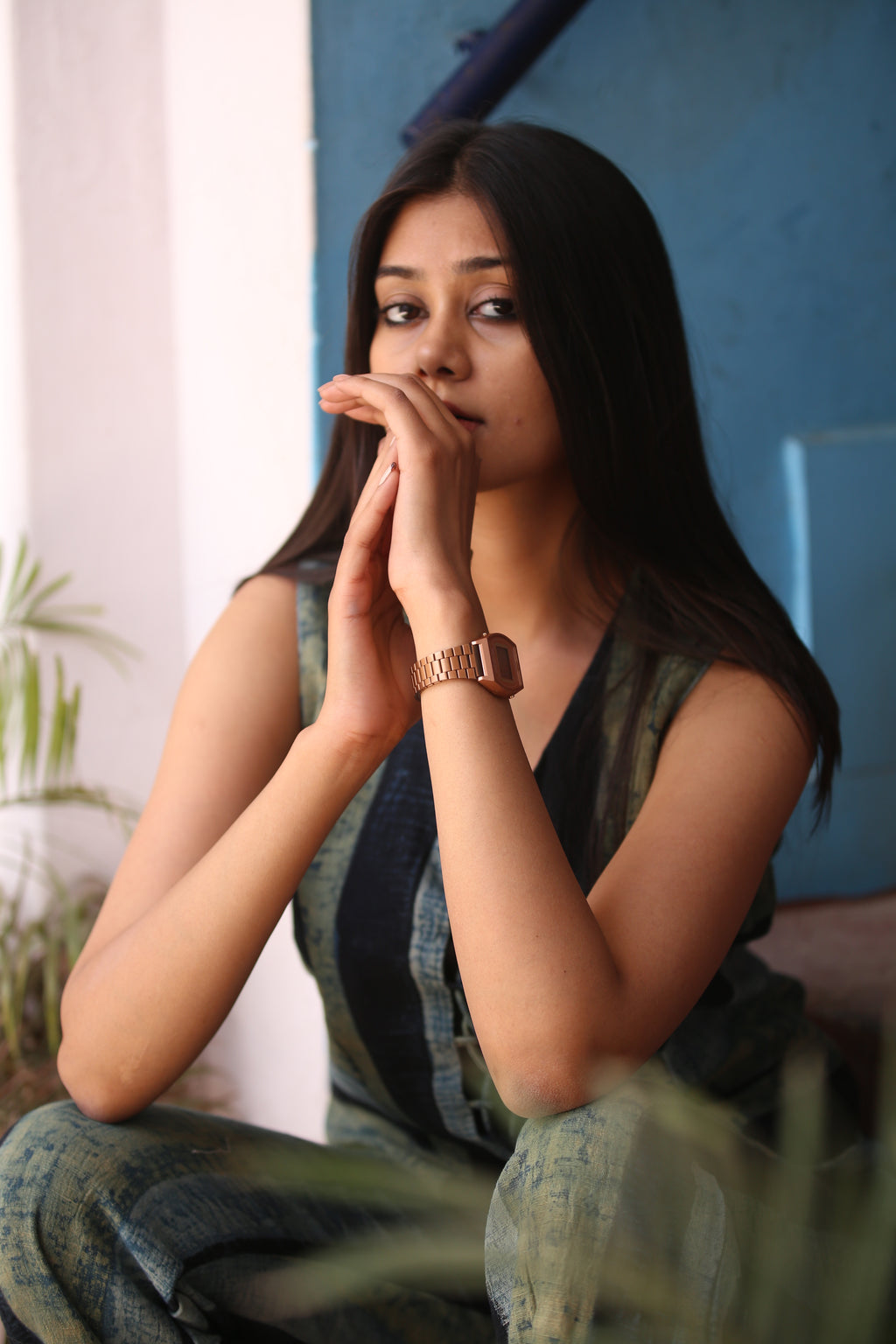 Indigo Striped Tie-Up Kala Cotton Co-Ord Set