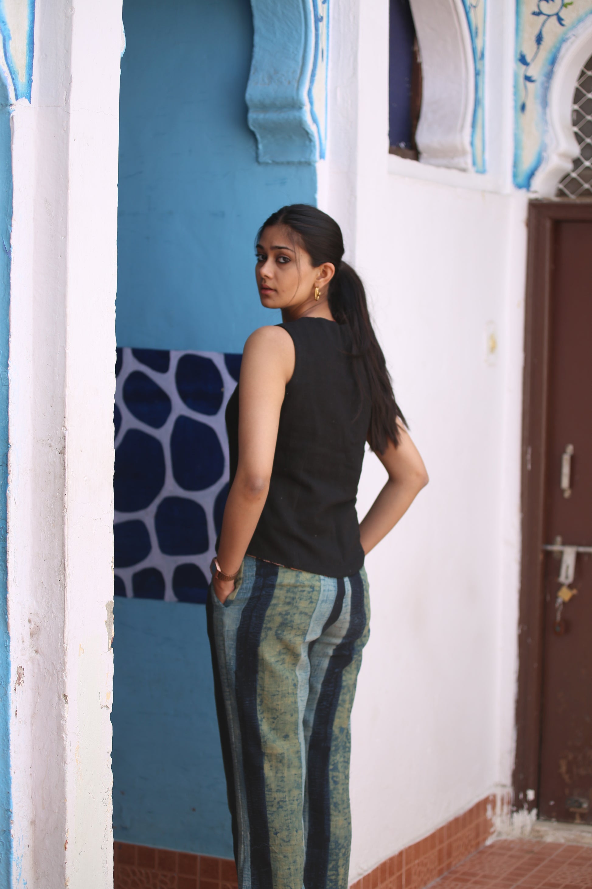 Indigo Stripes kala cotton trousers