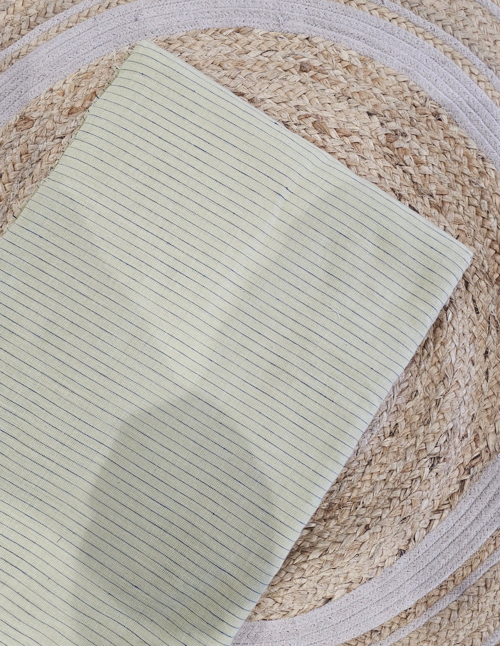 Lime thin stripes kala cotton textile fabric