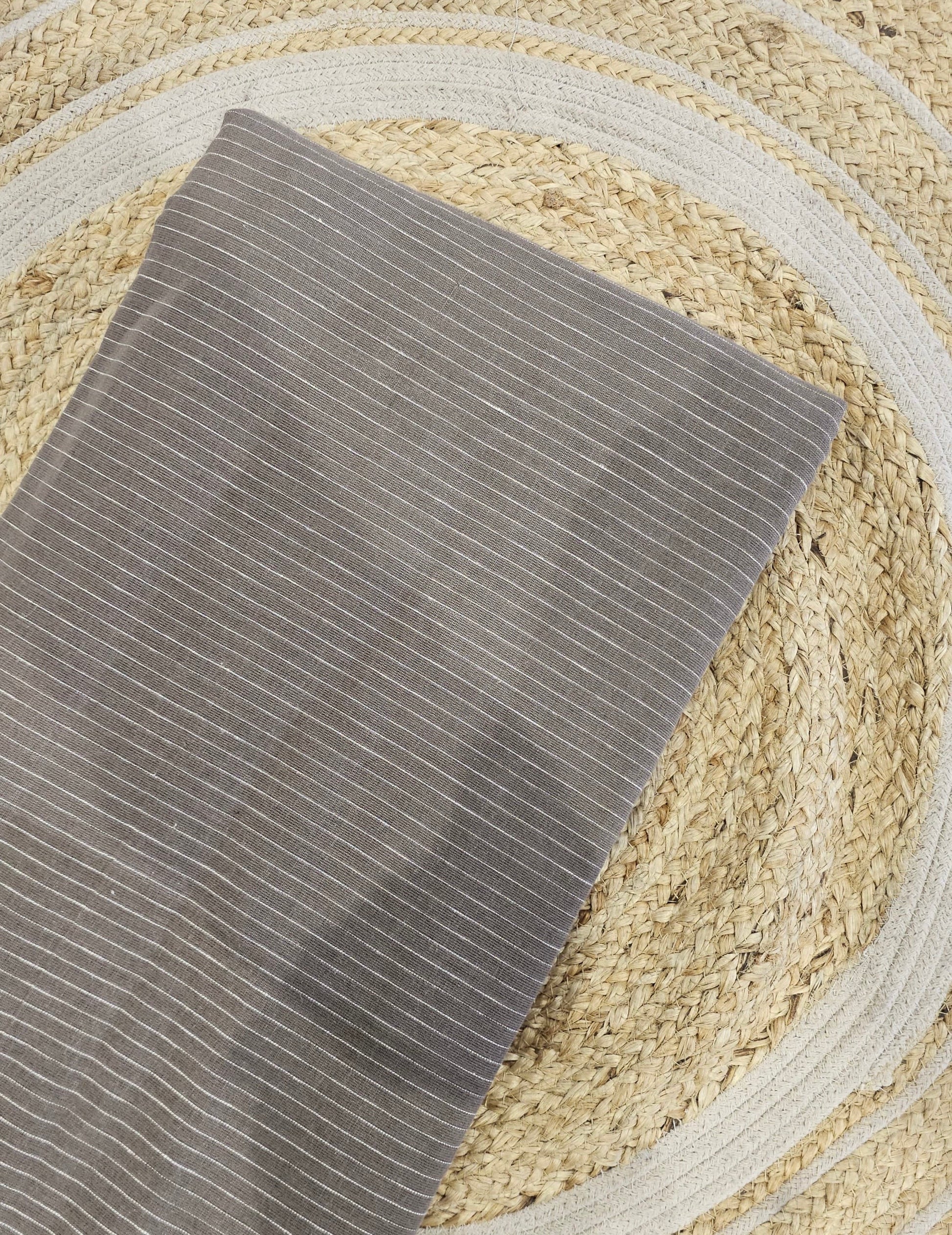 Mud Thin Stripes Kala Cotton Handwoven Fabric