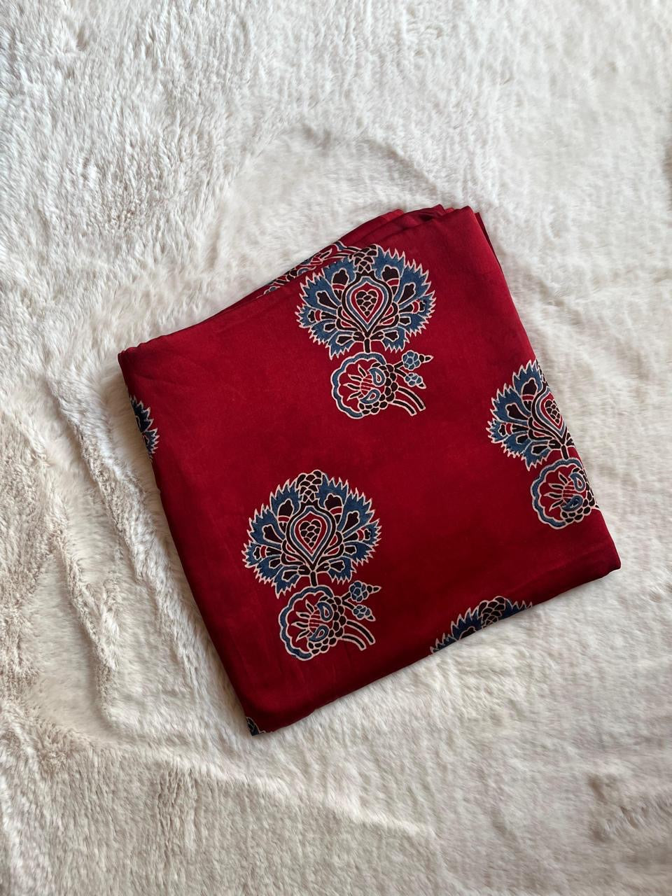 Red butterfly flower print