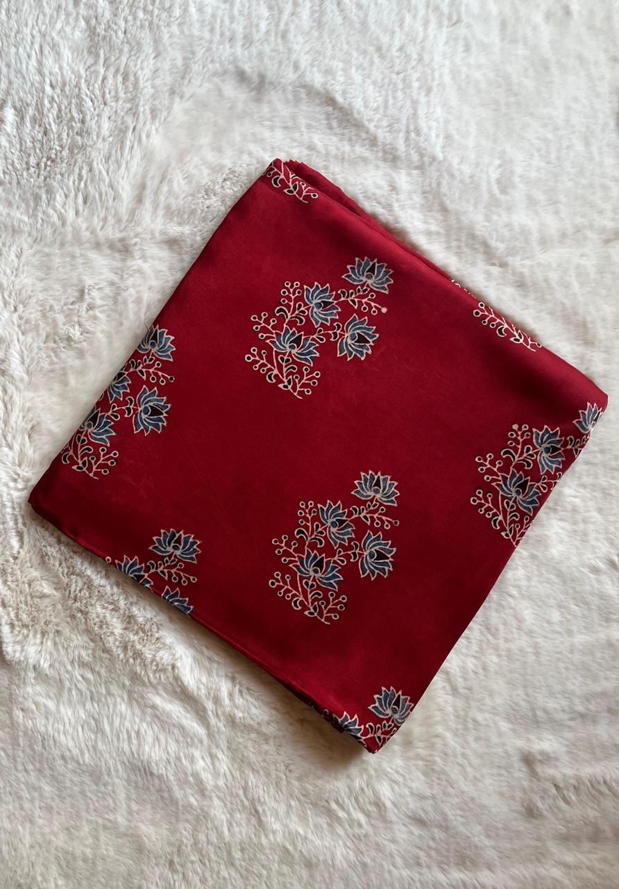 Red garden flower print