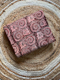 Maroon swirl Handblock Kalamkari Print Fabric - Neela Ghar