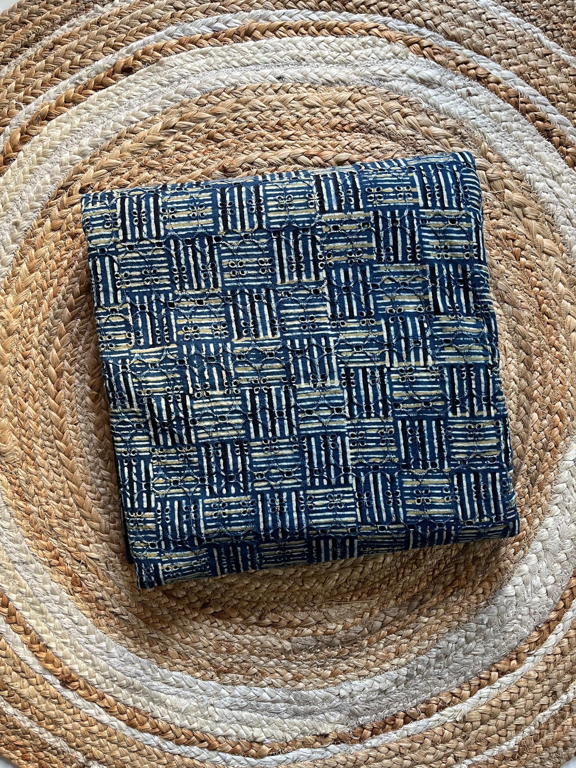 indigo abstract Cotton Hakoba Ajrakh Print