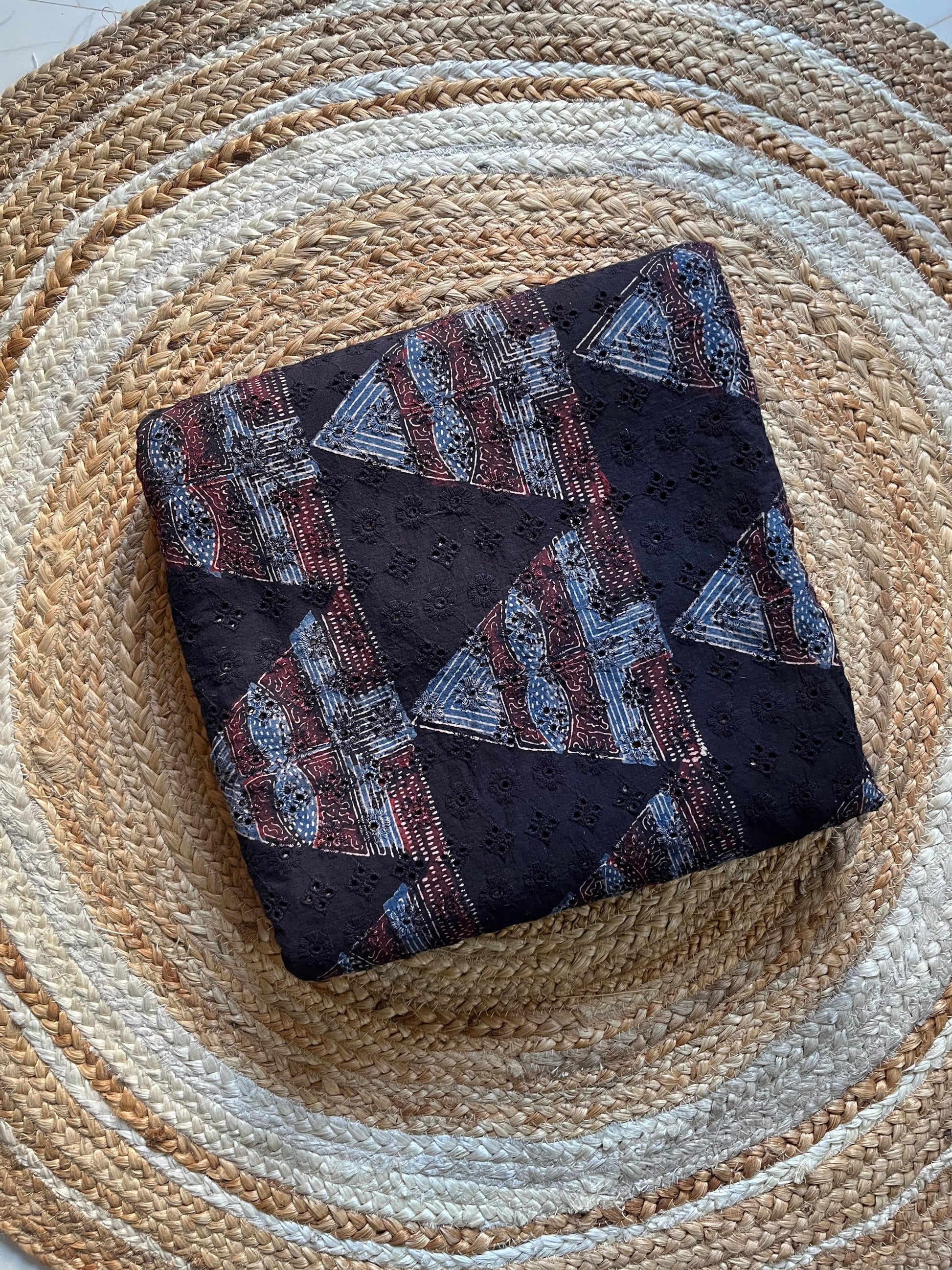 Black pyramid Cotton Hakoba Ajrakh Print