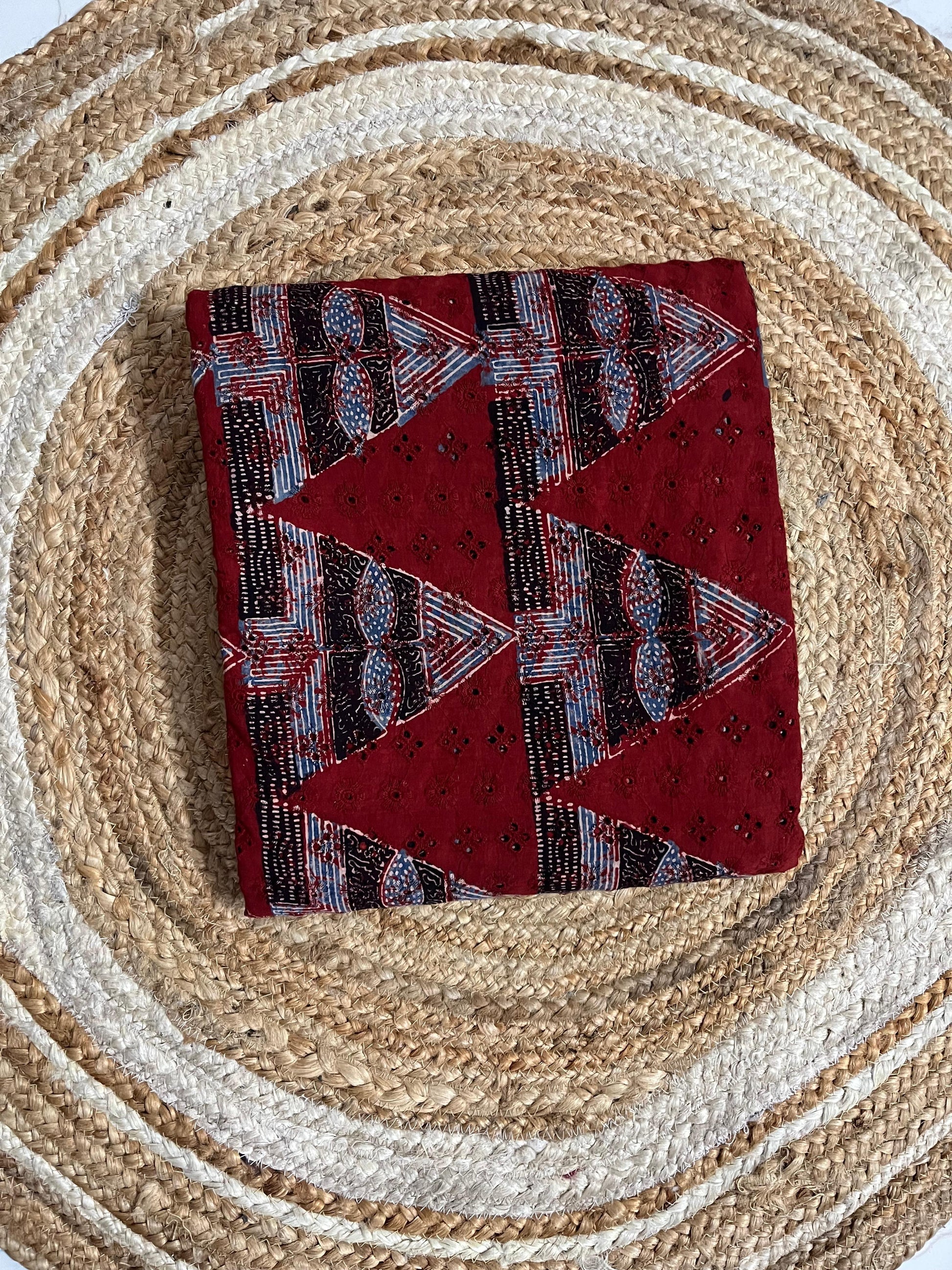 Rust red pyramid Cotton Hakoba Ajrakh Print