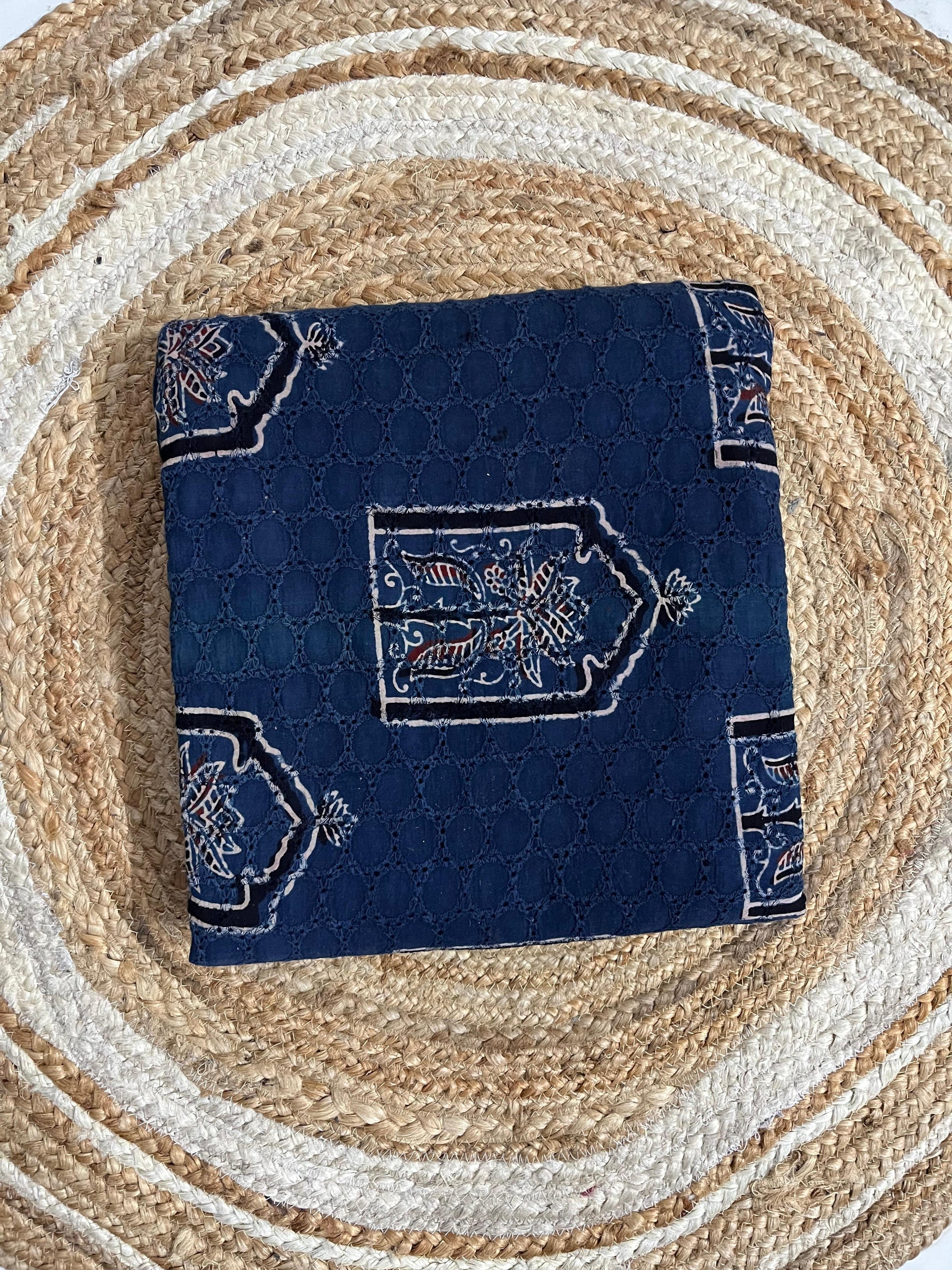 Neela Ghar signature indigo Cotton Hakoba Ajrakh Print