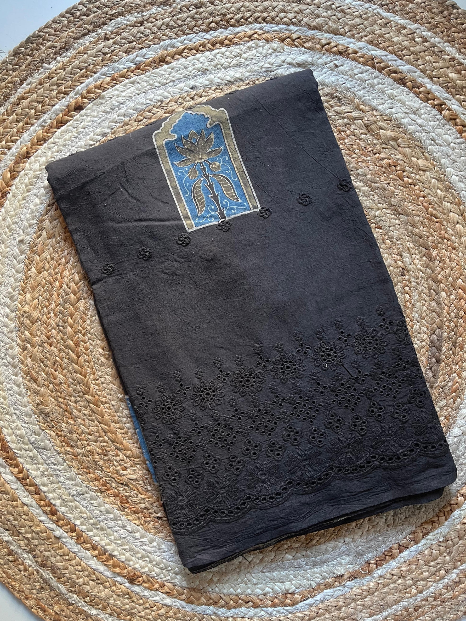 Mud Bottom Cotton Hakoba Ajrakh Print