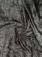 Black Bud Print Dyed Hand Block Ajrakh Velvet Fabric