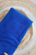 Blue Solid Color Handwoven Kala Cotton Textile Fabric - Neela Ghar
