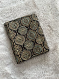 Black Signature Hand Block Print Natural Dyed Cotton Ajrakh Fabric - Neela Ghar