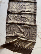Chickoo Starfish Ajrakh Hand Block Printed Natural Dyed Modal Silk Stole - Neela Ghar