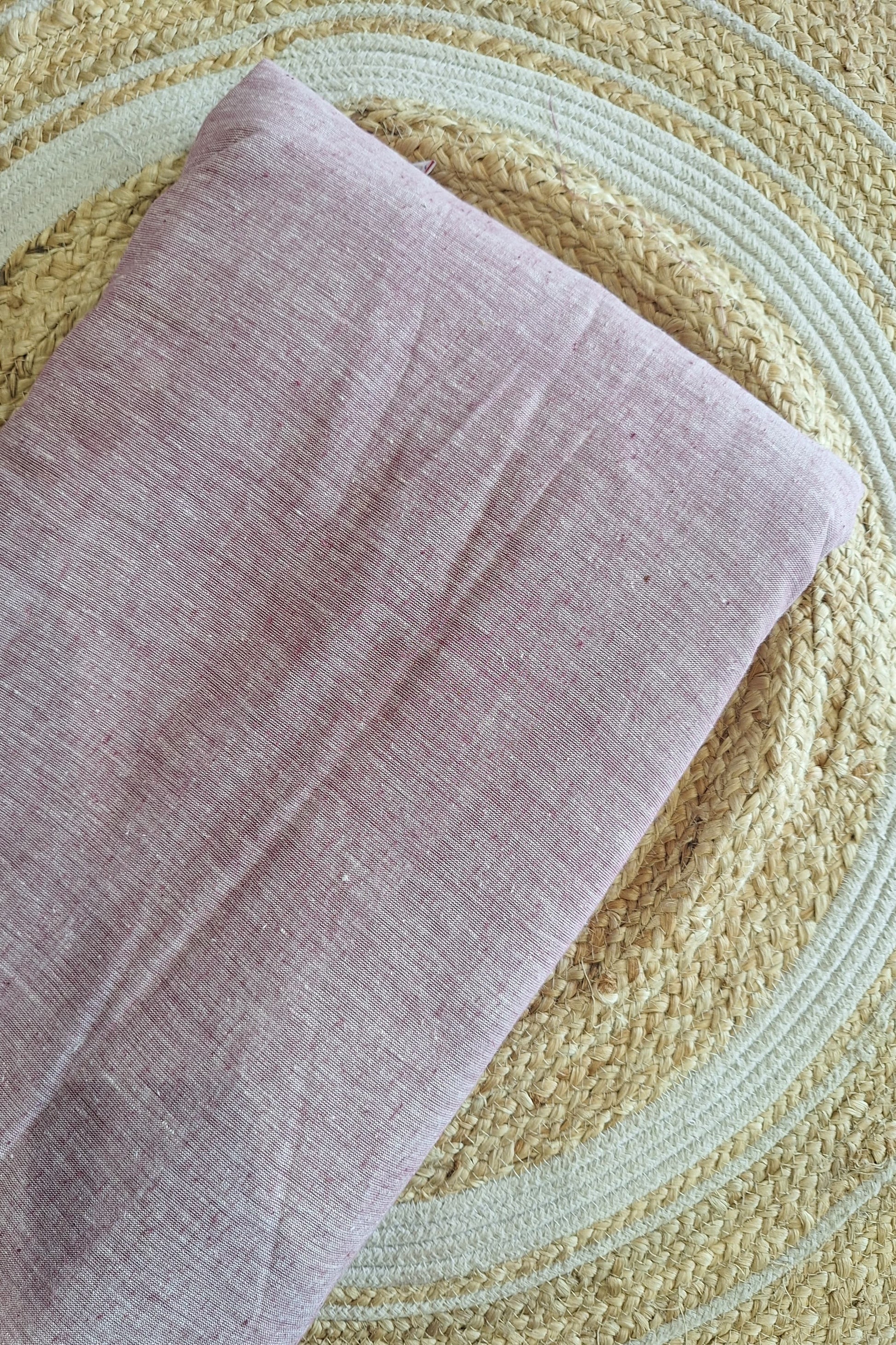 Baby Pink Handwoven Kala Cotton Textile Fabric