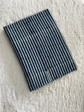 Indigo Stripes Block Print Natural Dyed Cotton Ajrakh Fabric - Neela Ghar