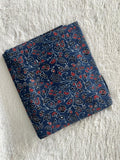 Indigo Vine Block Print Natural Dyed Cotton Ajrakh Fabric - Neela Ghar